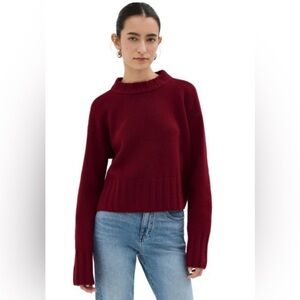 Reformation Mer Regenerative Wool Sweater Dark Cherry